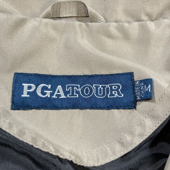 PGA TOUR Windbreaker (Men’s Size M) • Water Repellant • Beige • Jacket • EUC - Picture 2 of 6